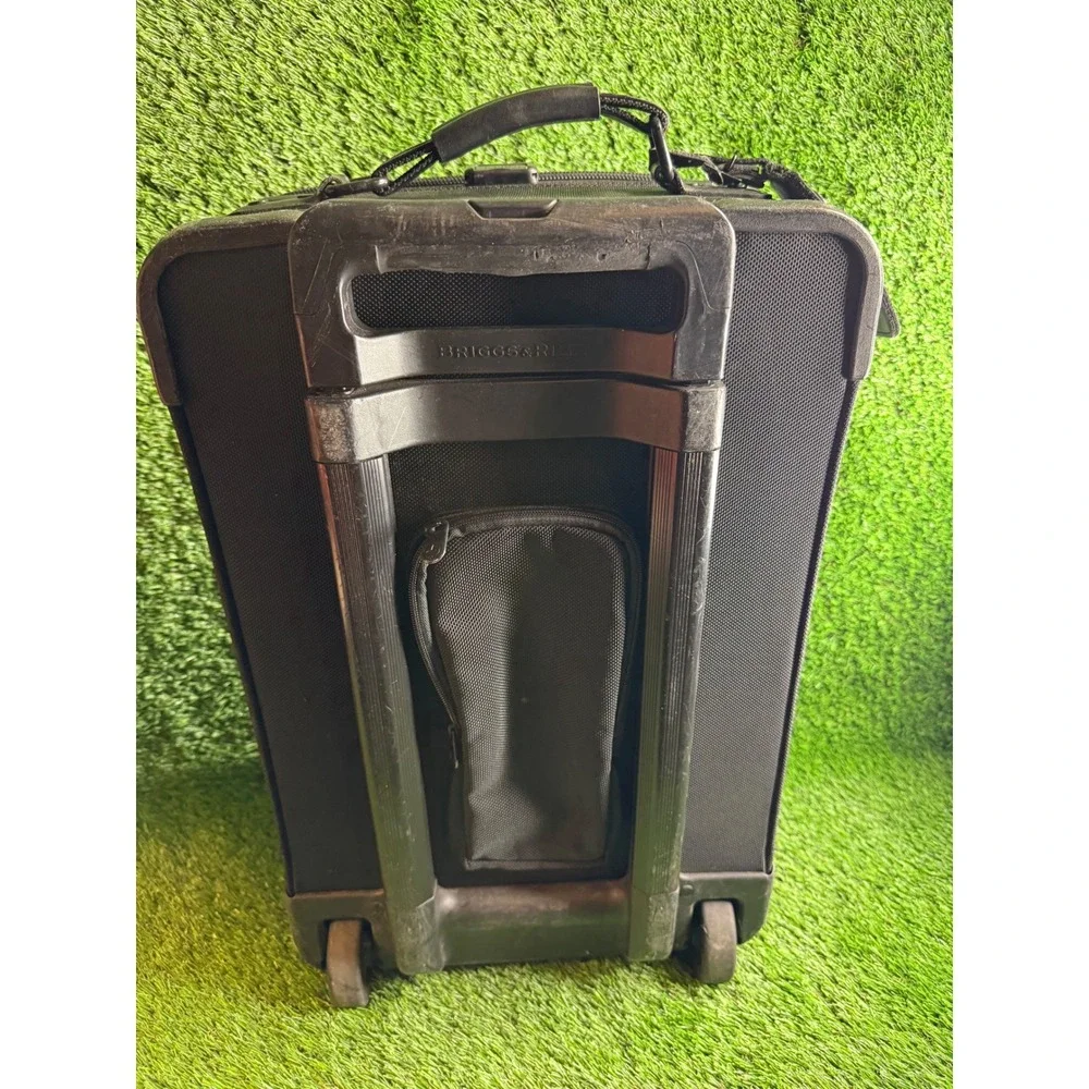Briggs & Riley Black Ballistic Nylon Rolling Carry‎ On Luggage Outsider Handle